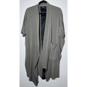 Nor Denmark Tunic Cardigan 3 Large Sage Green Gauzy Asymmetrical Artsy Lagenlook